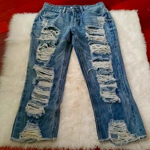Distressed jeans